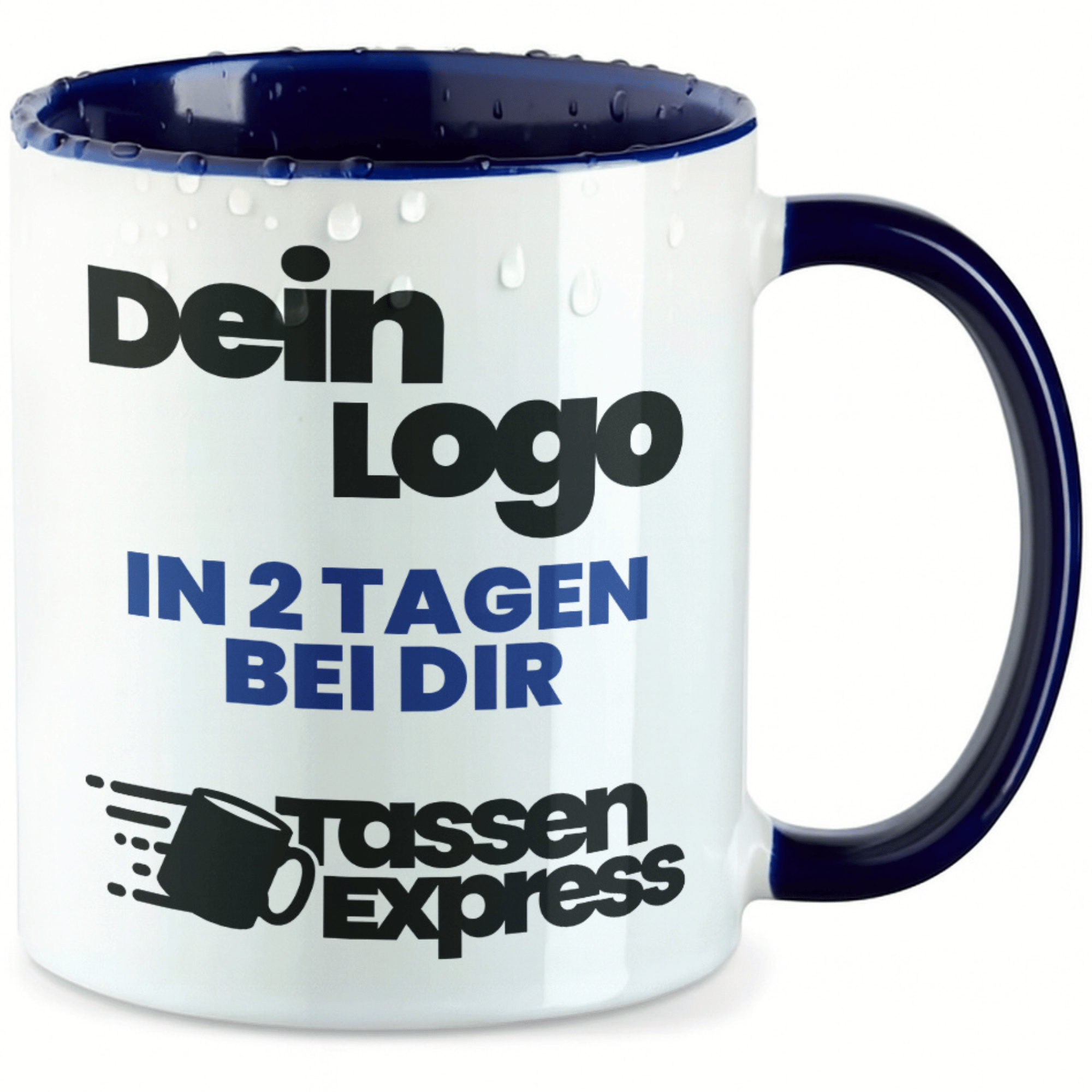 #Farbe_Blau
Weiße Keramik-Tasse mit logo bedruckt. Jetzt Tasse mit Firmenlogo bedrucken lassen