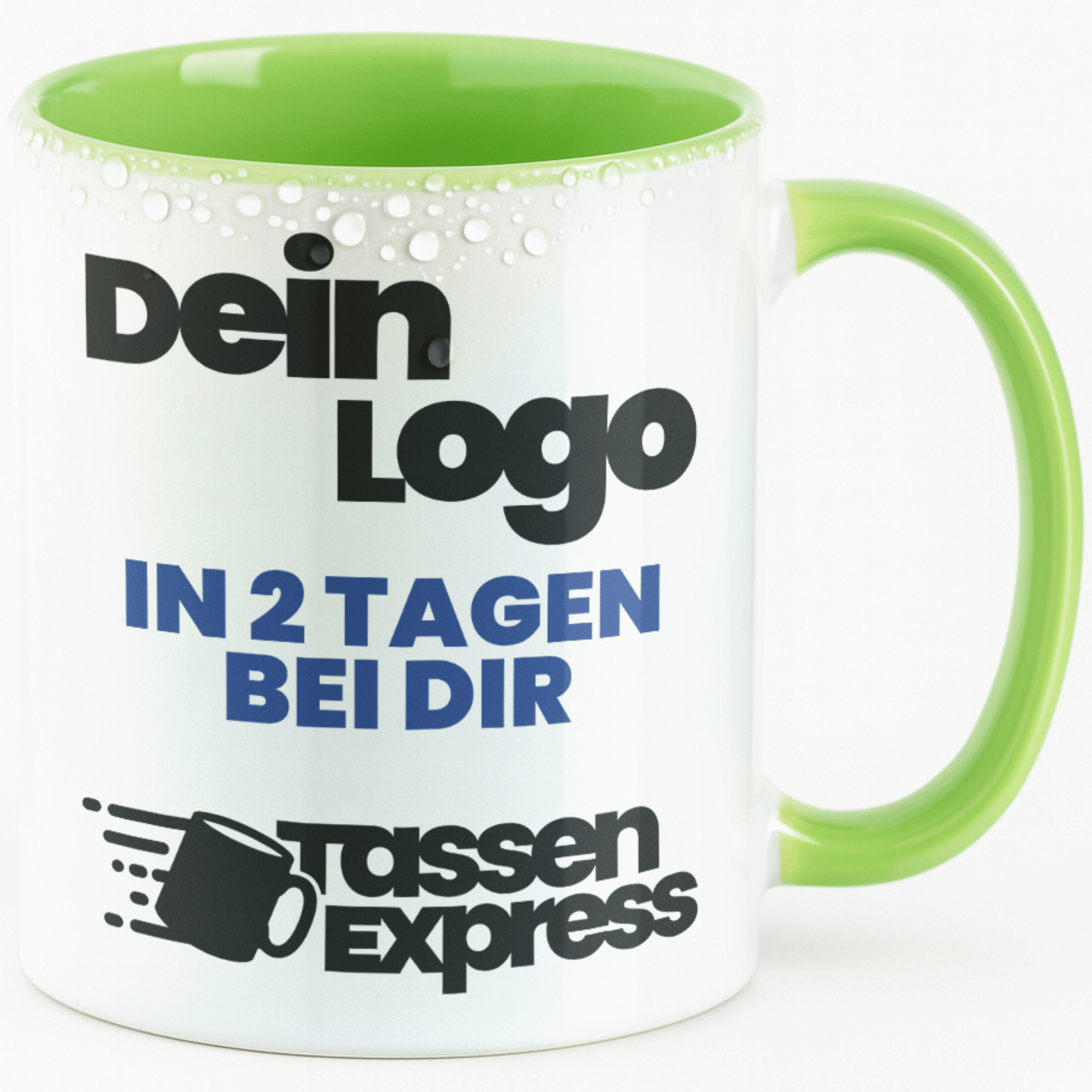 #Farbe_Hellgrün
Weiße Keramik-Tasse mit logo bedruckt. Jetzt Tasse mit Firmenlogo bedrucken lassen