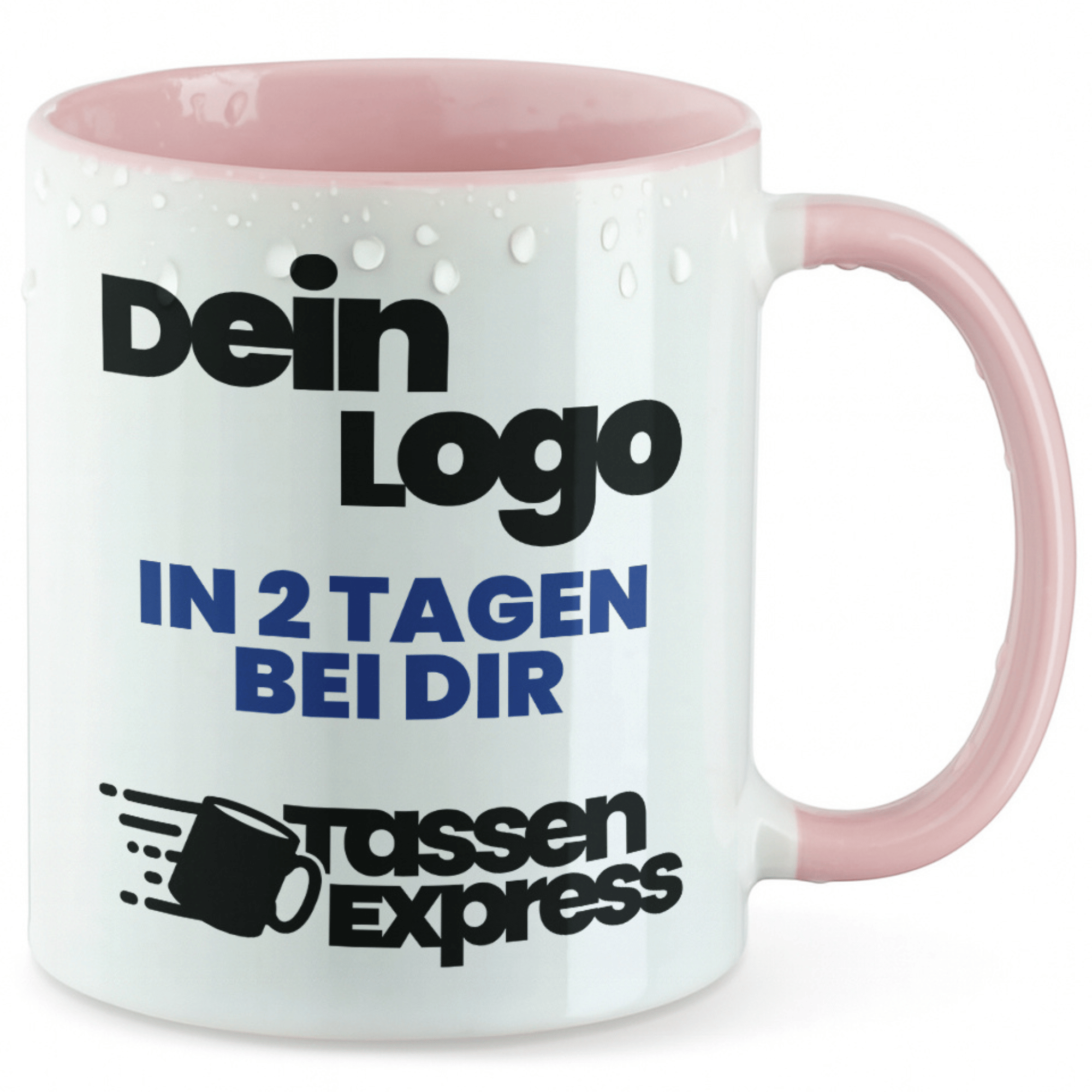 #Farbe_Rosa
Weiße Keramik-Tasse mit logo bedruckt. Jetzt Tasse mit Firmenlogo bedrucken lassen