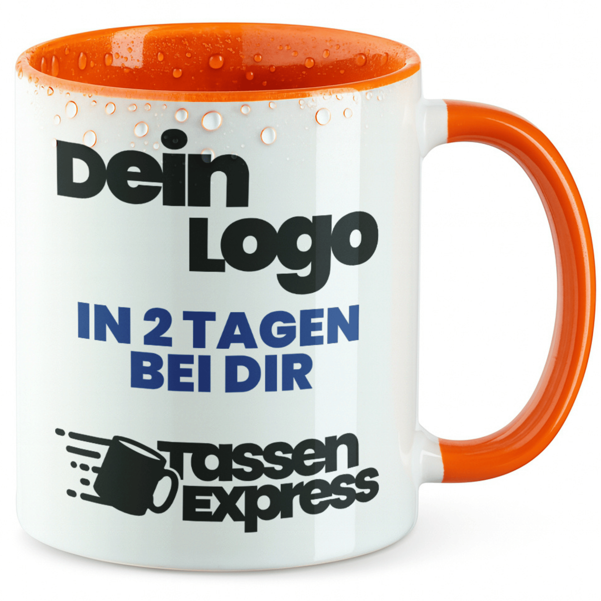 #Farbe_Orange
Weiße Keramik-Tasse mit logo bedruckt. Jetzt Tasse mit Firmenlogo bedrucken lassen