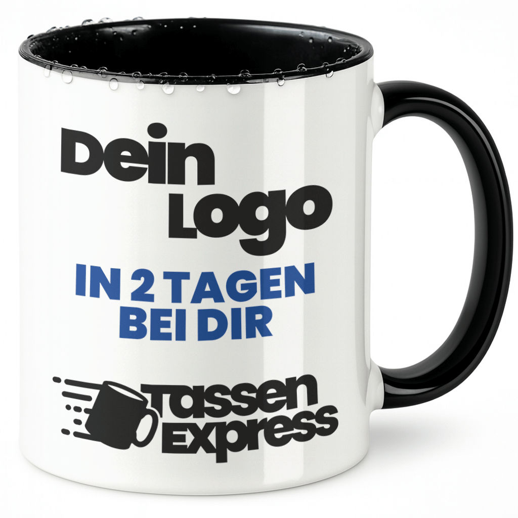 #Farbe_Schwarz
Schwarze Keramik-Tasse mit logo bedruckt. Jetzt Tasse mit Firmenlogo bedrucken lassen