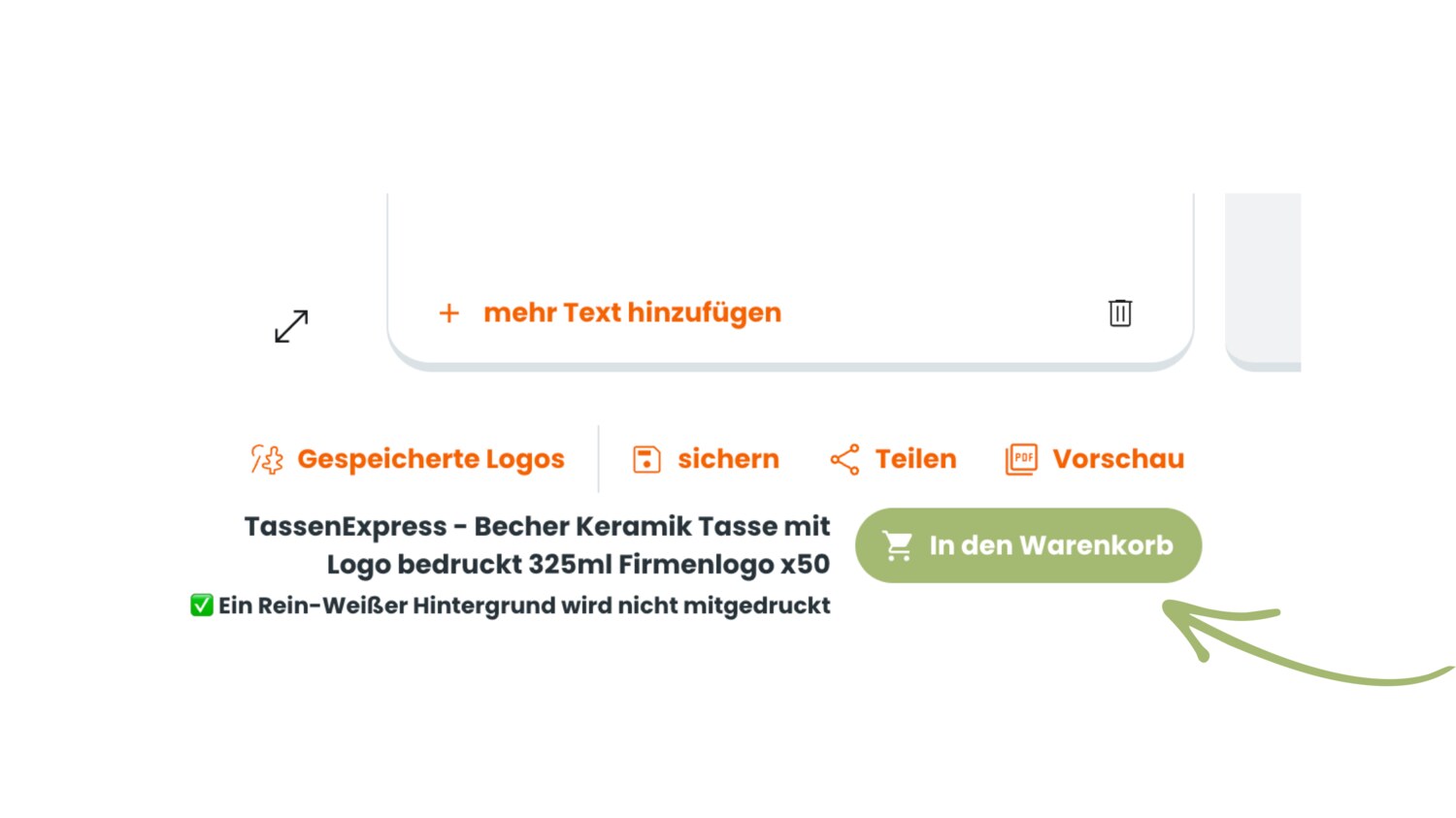 Schritt 9: Tasse in den Warenkorb legen