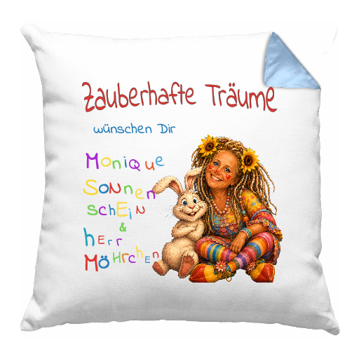 TassenExpress - Kissen mit Logo inkl. Füllung 40x40cm Hinterseite Pastellfarbe